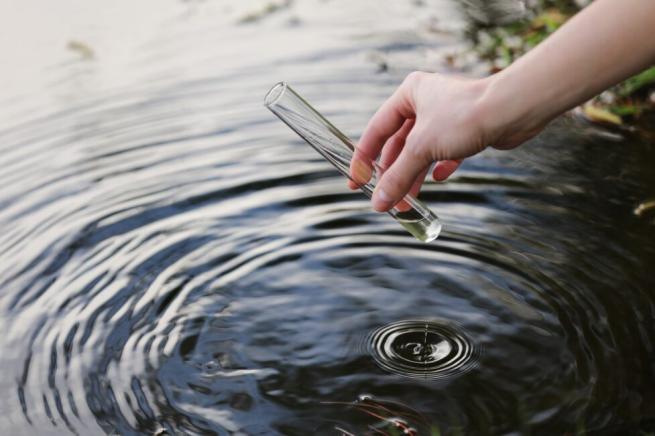 Billedet viser et regensglas der samler noget vand op