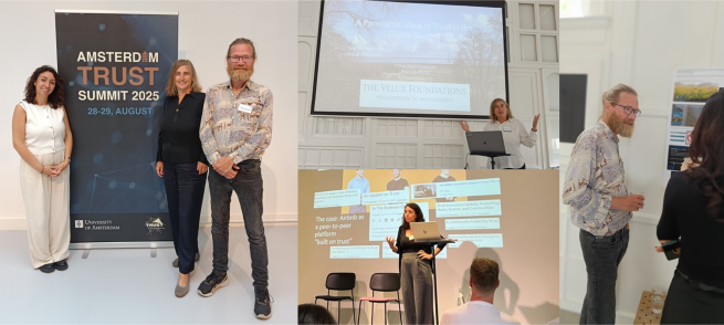 From the left: Micol Mieli, Esther Oluffa Pedersen and Mads Vestergaard at the Amsterdam Trust Summit