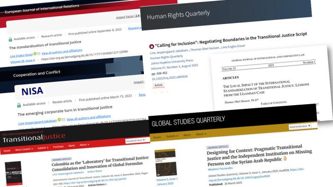 Photos of six journal publications