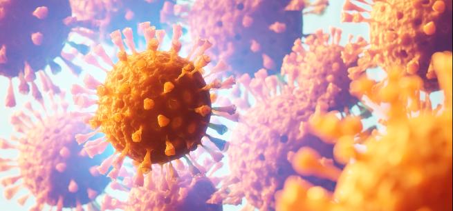 This is an image of an orange cell/virus.