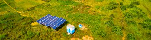 Solar panels on farmland in Tanzania