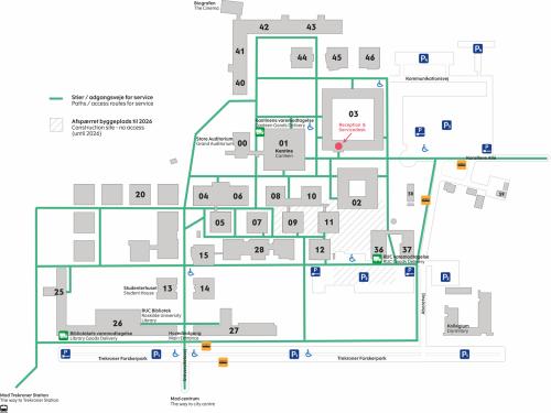 Kort over Roskilde Univeristet