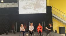 PI Eva Mayerhöffer participating in a panel on digital activism at the GRASP festival in Roskilde.