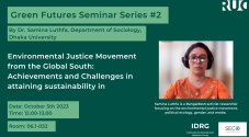 Poster: Green futures Seminar series Samina Luthfa